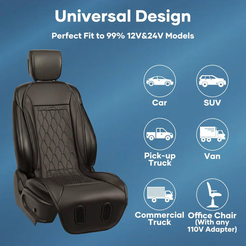 Liquid Cooling Car Seat Cover For Front Seat, Real Liquid Chill System Not A Fan, 3 Modes, Ultra Quiet, Classic Black design