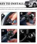 Steps to install Black 8 Ball Steering Wheel Knob Spinner, 360 Degrees Rotatable One Hand Grip For Easy Backing Up And Quick Turns.