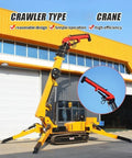 Compact Mini Crawler Crane With 360 Degree Rotation And Multi Stage Boom Portable Hydraulic Lift in front of factory