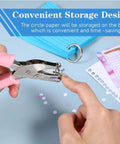 12 Pcs Handheld One Quarter Inch Hole Punches For Crafts With Grip Handles in use for scrapbooking, pink handle
