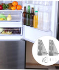 2 Pack Fridge Hinges For Refrigerator And Freezer Door Replacement With Stainless Steel 35mm Mount Rubber Cap For Quiet Operation Compatible With Various Models