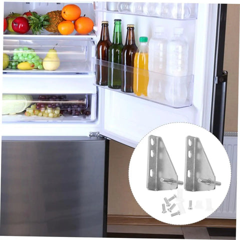 2 Pack Fridge Hinges For Refrigerator And Freezer Door Replacement With Stainless Steel 35mm Mount Rubber Cap For Quiet Operation Compatible With Various Models