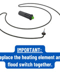 Model Specific Dishwasher Heating Element Replacement For WD05X24776 WD05X30818 with instruction note on replacement.