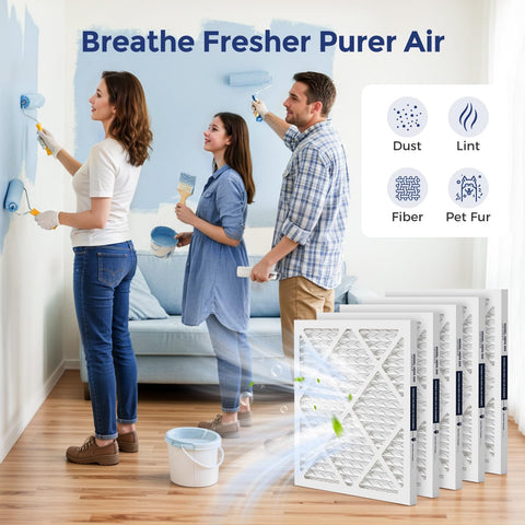 Pre-Filter Replacement Pack For Air Scrubbers 16x16x0.79 Inches With Easy Install Shield Guard 5 Pack beside painters