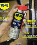 Specialist Dry Lube With Smart Straw PTFE Spray for Power Tools and Machinery Reduces Friction and Wear On Blades Bits Tracks 10 Oz Twin Pack.