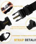 Close-up of Six Pack 17 Inch Adjustable Extension Cord Holder Organizer with triangle clips and adjustable buckle design.