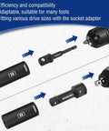 Beefy Half Inch Drive Deep Impact Socket Set with 6-Point Cr-V Steel Metric 10mm to 27mm and extensions shown in use with tools.