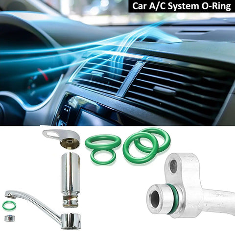 Pro Grade 805 Piece Rubber O Ring Kit For Cars And Home Repairs with O rings shown for car AC and faucet sealing