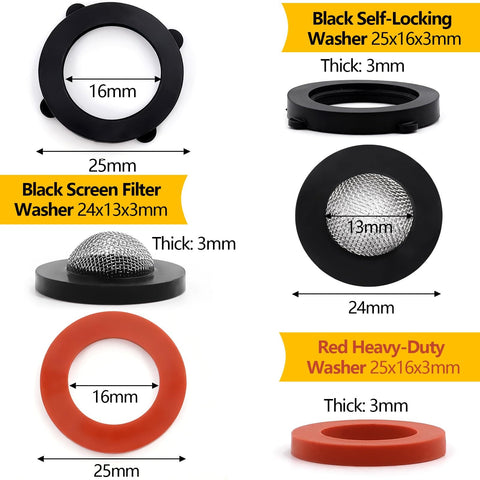 84 Piece Pressure Washer O Rings And Washers Kit With 5 Sizes Including Screen Filter Washer And QD Colored O Rings For Pump Hose Gun Wand And Other Power Washer Parts