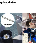 304 Stainless Steel Marine Propeller Cotter Pins Set For Suzuki Yamaha Johnson Evinrude Outboards 12 Piece Pack Compatible With 25HP Through 300HP Motors Reliable Marine Hardware For Quick Pin Replacement installation shown on propellers with close-up of pin in use
