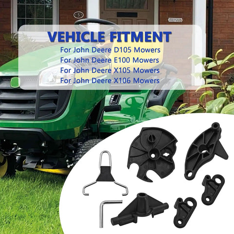 Primary And Secondary Transmission Kit For John Deere D105 E100 X105 X106 Mowers, Easy Install Upgrade To Improve Shifting, Durable Gear Set, Compatible With Multiple Deere Models, Ready To Install Replacement shown with black plastic parts and metal clips
