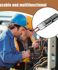 Workers using 50 Pieces Quick Clip Fasteners For 22 18 AWG Automotive LED Wire Connectors And LED Strip Splicing on-site.