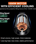 1500W motor detail showcasing efficient cooling for Dremvoist 3 In 1 Electric Hoist Winch 1100 Lbs Pulling Power With Wireless Remote Control 26 Ft Lifting Height.
