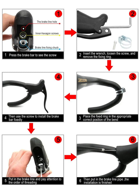 Installation guide for Aluminum Alloy Bike Brake Levers Pair For Road Bikes 22.2 To 23.8 Mm Handlebar Compatibility