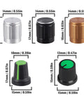Assorted knobs for Potentiometer Kit 1K 2K 5K 10K 20K 50K 100K 250K 500K 1M Ohm With 15mm Shaft Includes Plum Cap and Aluminum Knobs