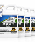 Bomb Proof Clear Concrete Sealer Water Based Waterproofing Spray Slap It On Driveways Or Patios For Crack Free Dry Ground And Stain Proof Grout Low Odor Real Tough Coverage 4 Gallon shown in four one-gallon containers.