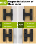 Built Tough Heavy Duty Zinc Barn Door Lock With 90 And 180 Degree Flip Safety Latch For Sliding Doors shown installed on wood