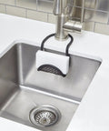 Flexible Sling Sponge Holder for Kitchen Sink No Suction Cups Non Slip Caddy That Grips Faucets and Sink Dividers Dries Sponges Fast