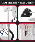 Close-up of Fuel Pump Module Assembly E8937M Drop In Direct Fit Replacement For Toyota Camry 2.4L 2.5L showing connectors and wires.