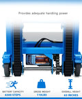Close-up view of Heavy Duty Electric Stair Climbing Dolly With 900 Lbs Capacity 1250W Motor showing mechanical details and specs.