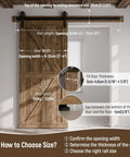 Beefy Sliding Barn Door Hardware Kit showing fitting measurements and door weight capacity on a wood door setup