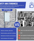 Comparison of electrical conduit installation before and after using Liquid Tight Flex Conduit Kit One And One Quarter Inch Fifty Feet Non Metallic PVC Electrical Conduit With Five Straight And Three Ninety Degree Connector Fittings For No Fuss Install And Smooth Interior, highlighting resistance benefits.