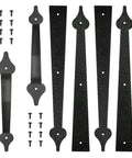 Set Of 6 Heavy Duty Garage Door Handle Hinges With Decorative Hardware Kit for barn doors, including screws and steel hinges
