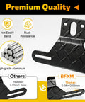 Heavy Duty Aluminum Trailer License Plate Bracket Frame With Universal Mounting Kit Rustproof Hardware For Trucks Trailers RVs And Boats, showing thick high-grade aluminum design.