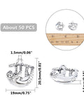 50Pcs Silver Alloy Sloths Charms Pendants For DIY Jewelry Making And Crafting Tibetan Style Antique Silver Finish with measurements