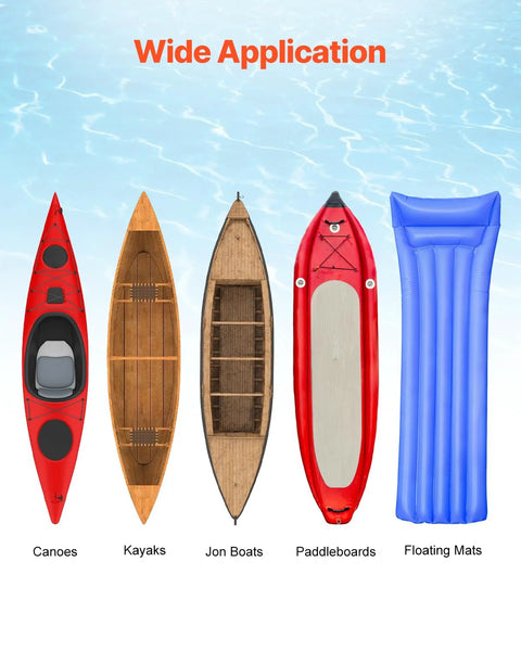 Heavy Duty Kayak Cart With 450 Lbs Load Capacity Detachable Canoe Trolley shown with canoes, kayaks, jon boats, paddleboards, mats