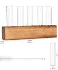 Propagation Station Terrarium With Wooden Stand And Five Glass Test Tubes Vases For Home Office Desk Decor dimensions