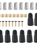 Assorted parts from the Eight Piece Hydraulic Disc Brake Hose Olive Repair Kit With Inserts Barb Screws And Connectors For TEKTRO Bikes