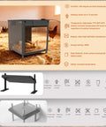 All-In-One Chick Brooder Box With Adjustable Temperature 77 To 95 F, 9 Hour Timer, 10 Second Rapid Preheat, removable feeder