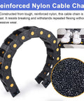 Hella Tough Openable Nylon Cable Drag Chain slick flexible wire management carrier for 3D printers, showing reinforced nylon construction.