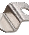 Offset Metal Mirror Wall Mount Clips With Screws, quarter inch channel anchor for frameless mirrors, zinc plated steel detail.