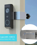 Anti Theft Doorbell Mount For Eufy Security Video Doorbell 340 installed on door with no drill adjustable bracket holder.