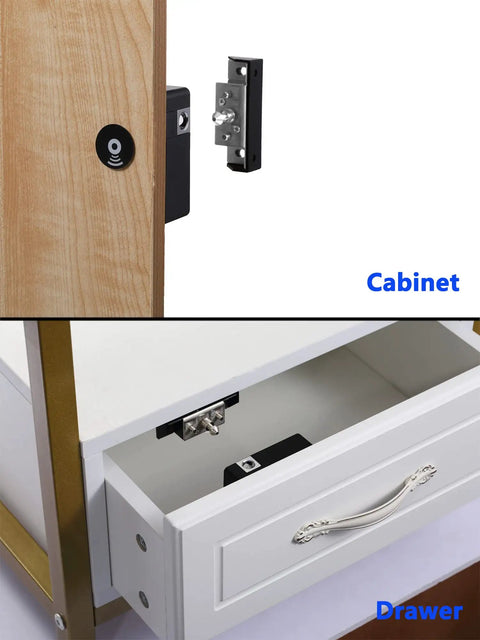 RFID Cabinet Lock With USB Cable Hidden DIY Lock for Wooden Cabinets and Drawers with Secure Access