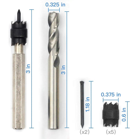 Heavy Duty Three Eighths Inch Sheet Metal Spot Weld Cutter Kit For Auto Body Work, Nine Pack High Speed Steel Drill Bits