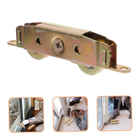 Killer Golden Sliding Door Roller Wheels 2 Pack Replacement Pulleys with dual aluminum bearings for smooth sliding.
