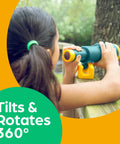 Child using Pirate Ship Telescope For Kids Outdoor Playset Accessory Plastic Attachment For Treehouse And Backyard Playground Swing Set Green Durable Safe ASTM Approved Fully Rotates For Epic Kid Friendly Make Believe Adventures