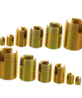 Heavy Duty Carbon Steel Thread Insert Kit 50 Pcs, Helical Thread Repair Inserts, Sleeve Set With Self Tapping Screws, Assortment Of Sizes For Damaged Threads, Durable And Reliable For Quick Fixes, assorted brass inserts