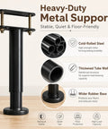 Heavy Duty Adjustable Bed Frame Support Legs built tough black steel center post for king queen beds with wider rubber base.