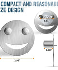 Diagram of Smiley Face Stainless Steel Dish Sponge Holder With Suction Cup Silver Sink Caddy Organizer, showing dimensions.