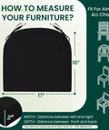 Outdoor Chair Cushions Set Of 4 Black 17x16x2 Inches Water Resistant With Ties diagram showing measurements.