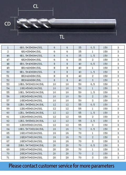 Round nose milling cutter end mill made of tungsten carbide, silver steel router tool