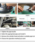 Steps for using 6.5L Oil Extractor Pneumatic And Manual Fluid Change Pump with hoses and control system visible