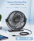 Tiny But Mighty USB Desk Fan With Three Speeds, 360 Degree Rotation, Quiet Personal Cooling For Desktop Bedroom Or Office