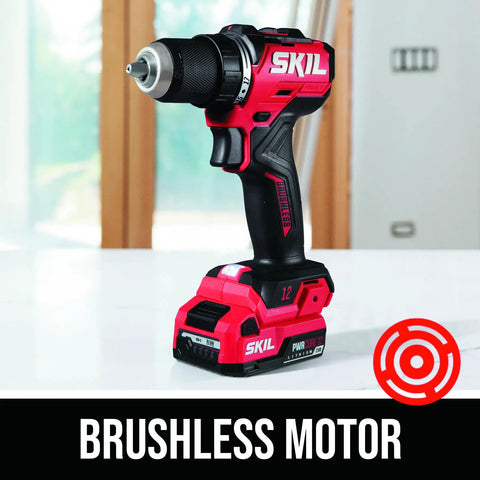 12V Brushless Cordless Half Inch Compact Drill Driver Kit With 2.0Ah USB C Battery And 20W PD Charger, side view