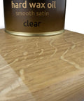 Top Notch Food Safe Hard Wax Oil For Kitchen Countertops And Interior Woodwork Solvent Free Water Repellent Wood Finish Sealant on finished wood surface.