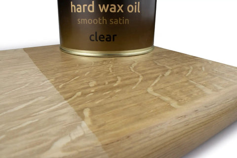 Top Notch Food Safe Hard Wax Oil For Kitchen Countertops And Interior Woodwork Solvent Free Water Repellent Wood Finish Sealant on finished wood surface.